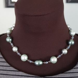 Rare Lia Sophia Blue Pearl Necklace